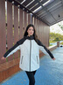 波司登（BOSIDENG）【疊變】沖鋒衣鵝絨服女短款防風(fēng)防水三合一外套B250331302 月光白/黑色|8050/8056|80MC L 170/92A 體重約120-130斤 曬單實(shí)拍圖