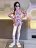 泳衣女童夏季2025新款女兒童高級感泳裝中大童多巴胺連體游泳衣服 碎花泳衣 140 曬單實(shí)拍圖