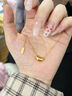 中國黃金（CHINA GOLD）黃金項(xiàng)鏈女足金相思豆吊墜首飾七夕情人節(jié)生日禮物送女友老婆愛人 相思豆套鏈 約3.9g 曬單實(shí)拍圖