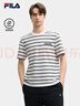 FILA 斐樂(lè)官方易烊千璽同款男子針織短袖衫2025年休閑舒適純棉條紋T恤 曬單實(shí)拍圖