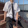 嘉曄dk制服男全套純白襯衫男長(cháng)袖領(lǐng)帶日系學(xué)生休閑百搭jk襯衣套裝班服 白色長(cháng)袖+西褲+領(lǐng)帶 【刺繡標】 XL 【建議120-140斤】 曬單實(shí)拍圖