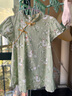 巴厘小豬女童短袖連衣裙夏季薄款小女孩公主裙兒童國風(fēng)衣服夏 綠底小鴨 90 cm 曬單實(shí)拍圖