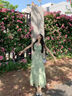 緋垚碎花連衣裙女夏長(cháng)裙海邊度假綠色溫柔氣質(zhì)甜美收腰辣妹沙灘裙子 碎花連衣裙【綠色】 L 曬單實(shí)拍圖