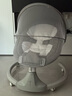 看寶貝（lookbaby）嬰兒搖搖椅嬰兒搖椅哄娃神器搖搖椅電動(dòng)搖搖椅新生兒見(jiàn)面禮 頂配灰|高碳鋼+萬(wàn)向輪+棚子+玩偶 曬單實(shí)拍圖