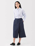 無(wú)印良品（MUJI）  女式 漢麻混 牛仔寬版裙褲褲子女款25年夏季款丹寧回潮女裝 藏青色 M (160/66A) 曬單實(shí)拍圖