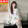 恒源祥三亞旅游穿搭泰國套裝女夏云南西雙版納衣服巴厘島海邊度假連衣裙 綠色防曬上衣+短褲【送吊帶】 S 曬單實(shí)拍圖