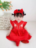 優(yōu)奇周歲女寶寶禮服夏季嬰兒百天滿月衣服紅色旗袍連衣裙抓周冠衣中式 錦上添花裙【搭配發(fā)帶】 80 曬單實(shí)拍圖