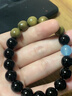 綠檀木黑曜石手串海藍寶五行喜用水木水晶手鏈男女飾品禮物 綠檀木黑曜石手串12mm 曬單實(shí)拍圖
