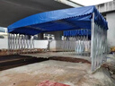 戶外大型推拉雨棚防雨停車棚遮陽棚伸縮式活動帳篷擺攤移動倉庫篷 綠色 長3米寬3米（含鋼架+頂布） 曬單實拍圖