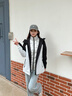 波司登2025新款沖鋒衣鵝絨服女短款三合一防風(fēng)防水保暖外套B250331302 月光白/黑色|8050/8056|80MC S 160/84A 體重約100-110斤 曬單實(shí)拍圖