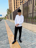定航純棉衛(wèi)衣定制工作服長袖秋冬裝diy餐飲團建班服圓領(lǐng)T恤工衣印logo NS-D18白色 L 曬單實拍圖