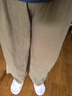 巧除200斤棉麻闊腿長褲女休閑褲文藝復(fù)古垂感闊腿褲裙褲春夏寬松顯瘦 卡其棕 3XL 140-155斤 曬單實拍圖