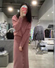 她芙（tafu）品牌女裝小香風套裝女2025春秋新款高時尚領(lǐng)毛衣高腰半身裙兩件套 粉色 L 曬單實拍圖