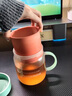 木笙玩物辦公室多巴胺泡茶杯茶水分離女新款玻璃花茶杯水杯子禮盒 Pao樂青桃【自用簡裝】 曬單實(shí)拍圖