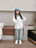 G.DUCKKIDS小黃鴨女童衛(wèi)衣牛仔褲套裝春兒童POLO衫上衣兩件套女孩闊腿褲童裝 麻灰衛(wèi)衣 140 cm 曬單實(shí)拍圖