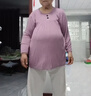Lauaird 胖媽媽裝中老年加肥加大莫代爾長(cháng)袖T恤女春秋大碼媽媽打底衫200 豆沙色(長(cháng)袖) 6XL 建議體重(200-260斤) 曬單實(shí)拍圖