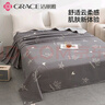 潔麗雅（Grace）床單單件 雙人床單 四季親膚床上用品 迪安娜灰色2*2.3M 曬單實(shí)拍圖