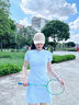 PHIGEER打羽毛球服女裝2025新款連衣裙夏裝高級感網球服跑步健身運動套裝 冰水藍裙 【送內襯短褲】 M 曬單實拍圖