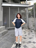 LAZY DAY TREND戶(hù)外騎行吸汗速干運動(dòng)T恤男夏季輕薄透氣涼感拼色短袖潮 深海蘭 L 曬單實(shí)拍圖