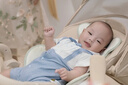 G. DUCKKIDS小黃鴨嬰兒連體衣夏季薄款寶寶周歲禮服滿月百天哈衣新生兒夏天衣 藍色印象短袖連體 73cm 曬單實拍圖