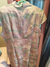 金菊桑蠶絲旗袍25春夏新中式立領高端氣質中國風婚宴禮服真絲連衣裙女 粉色 2XL 曬單實拍圖