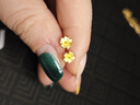 周六福足金999朱槿花黃金耳釘耳飾女計(jì)價(jià)A0910969 約0.82g 一對生日禮物 曬單實(shí)拍圖