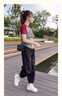 LPOX2025夏季新款速干蘿卜褲女薄款松緊腰直筒韓版九分小個子休閑褲女 黑色 M 曬單實拍圖