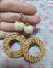 芯奢氣質(zhì)藤編幾何耳環(huán)少女海邊夸張仙氣耳釘2026新款度假風(fēng)耳墜耳飾 一對 曬單實(shí)拍圖