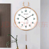 康巴絲（Compas）掛鐘客廳擺鐘創(chuàng)意時(shí)鐘 臥室石英鐘表掛墻 C3245 白色 36cm直徑 曬單實(shí)拍圖