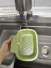 帕提拉新款可掛式水槽瀝水籃廚房洗碗池過濾網(wǎng)食物殘渣分離過濾籃水果 綠色【分離過濾/按壓傾倒殘渣】 曬單實拍圖