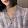 彩金色雙環(huán)項鏈女莫比烏斯鎖骨鏈玫瑰金吊墜生日禮物送女友老婆 【玫瑰金色】女款 曬單實拍圖