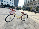 永久載人自行車成人女通勤親子單車學(xué)生女士帶娃 米黃色 曬單實拍圖
