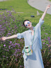 對白萊賽爾亞麻鏤空襯衫連衣裙套裝女2025新款氣質(zhì)寬松秋裝一整套 天空藍 S 曬單實(shí)拍圖