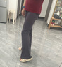 VFU小糯彈喇叭褲瑜伽褲女垂墜涼感收腰提臀微喇褲 黑莓紫  L  曬單實拍圖