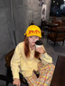 哈魯?shù)戏ㄊ近S色條紋襯衫女長袖上衣設(shè)計(jì)感開衫寬松防曬復(fù)古美式襯衣外套 黃色 L （105-115斤） 曬單實(shí)拍圖
