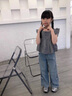 女生夏裝牛仔褲薄款2025新款初中生洋氣女大童闊腿褲女孩褲子夏 藍(lán)色【夏季薄款】 150 曬單實(shí)拍圖