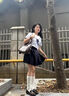 小野七天jk制服裙全套裝正版原創(chuàng)襯衫水手服日系少女學(xué)院風(fēng)寬松百搭上衣女 短袖上衣+39紺色裙 送領(lǐng)結(jié) M 曬單實拍圖