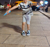 361°童鞋 兒童跑鞋夏男女童3-14歲大網(wǎng)孔旋鈕跑鞋 藍31 曬單實拍圖