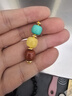 心佑蜜蠟?zāi)霞t綠松石老型桶珠頂珠腰珠紅綠燈配珠星月菩提文玩手串配飾 紅綠燈10mm（蜜蠟+南紅+美菱礦） 曬單實拍圖