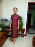 帕絲特【婚慶禮服】喜婆婆蕾絲婚宴裝國風(fēng)盤扣短袖立領(lǐng)新連衣裙紅色XL 曬單實(shí)拍圖
