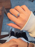 DRIG鉆戒指女求婚結婚一克拉莫桑鉆純銀送女友老婆生日禮物七夕情人節 50分(10％客戶(hù)的選擇) 閉口-不可調(量好尺寸備注客服) 曬單實(shí)拍圖