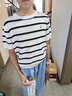 迪士尼女童褲子夏薄款兒童天絲牛仔褲冰絲大童八分褲 P98399淺藍 160cm  曬單實拍圖
