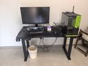 杰妮卡升降電腦桌實木書桌電動臺式電腦電競桌家用學(xué)習(xí)桌辦公工作臺桌子 【插排款】4立柱雙電機(jī)電競黑RGB 【3CM實木桌面】140*70 曬單實拍圖