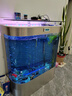 美諾魚(yú)缸客廳免換水家用中小型智能1.2米雙圓形靠墻大型背濾金龍魚(yú)缸 拉絲銀【高清玻璃+顯示屏+魚(yú)缸大禮包】 120*50*138 曬單實(shí)拍圖