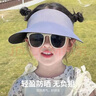 四萬(wàn)公里兒童防曬帽子夏季男女寶寶遮陽(yáng)帽大檐空頂防曬太陽(yáng)帽 曬單實(shí)拍圖