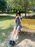 JIOESC法式氣質(zhì)學(xué)院風(fēng)套裝格紋襯衫連衣裙子女夏季2025新款今年流行爆款 【藍(lán)格紋】 L 55/60kg 曬單實(shí)拍圖