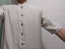 武印象太極服男士夏裝2025新款亞麻薄款短袖八段錦練功服新中式套裝高端 灰色-男士 XL (身高174-178cm體重140-160斤 曬單實拍圖
