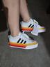 adidas NIZZA PLATFORM厚底增高運動(dòng)帆布鞋男女阿迪達斯三葉草 白色/黑色/日光黃   35.5 曬單實(shí)拍圖