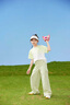 小豬彼特女童夏季套裝2025新款洋氣兒童短袖闊腿褲兩件套夏裝大童運(yùn)動衣服 18907漸變綠15038綠色 140 cm 曬單實(shí)拍圖