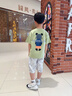 G.duck兒童裝男童短袖t恤夏裝2025年新款中大童純棉夏款男孩夏季上衣潮 方向標抹茶綠 150 cm 曬單實(shí)拍圖